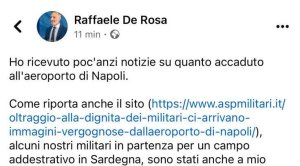 Aeroporto di Napoli, scende in campo la politica per la tutela dei militari